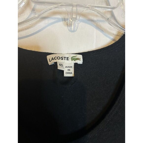 LACOSTE WOMENS (40)- 8/M Black 100% Merino Wool Sweater Dress/Tunic‎ - Picture 3 of 7